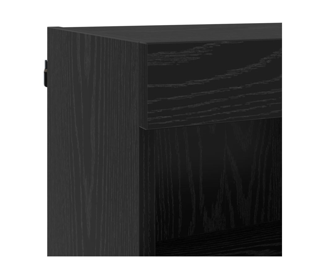 ТВ стенни единици с LED 5 pcs Черния дъб Инженерно дърво - 10