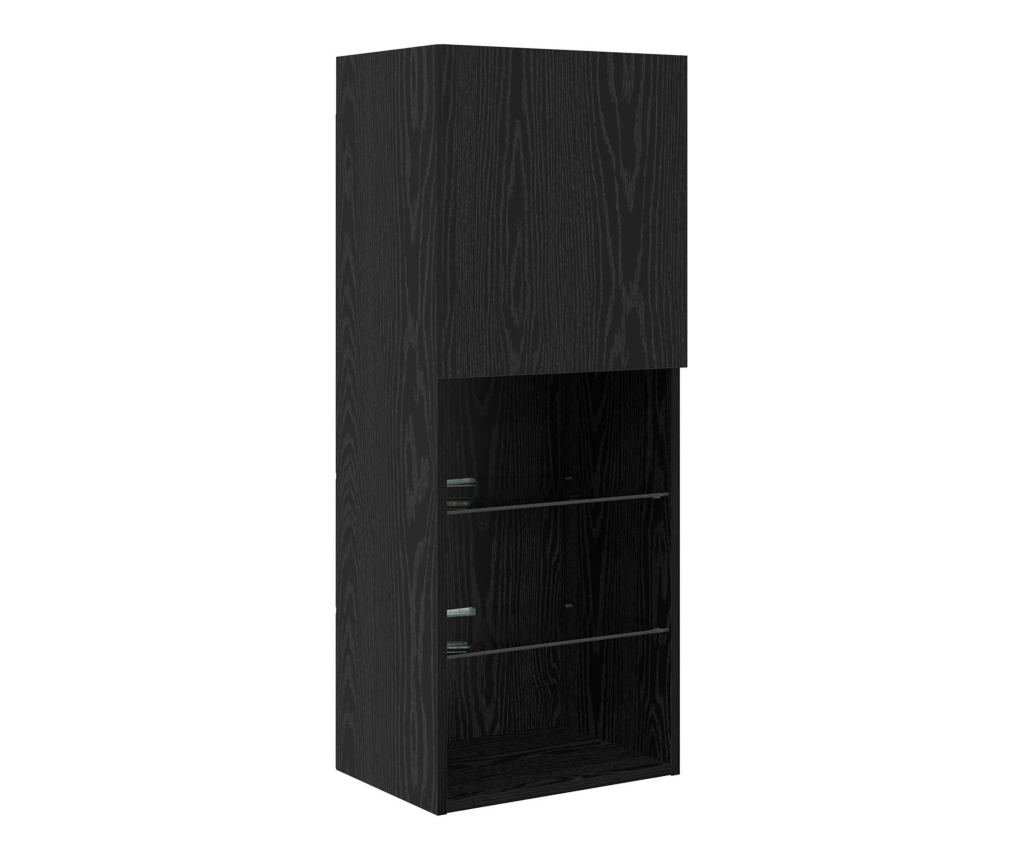 ТВ стенни единици с LED 5 pcs Черния дъб Инженерно дърво - 6