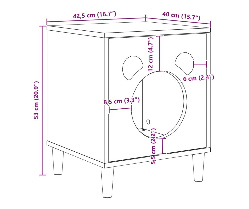 Къща за котки Бяло 42,5 x 40 x 53 см Инженерно дърво - 10