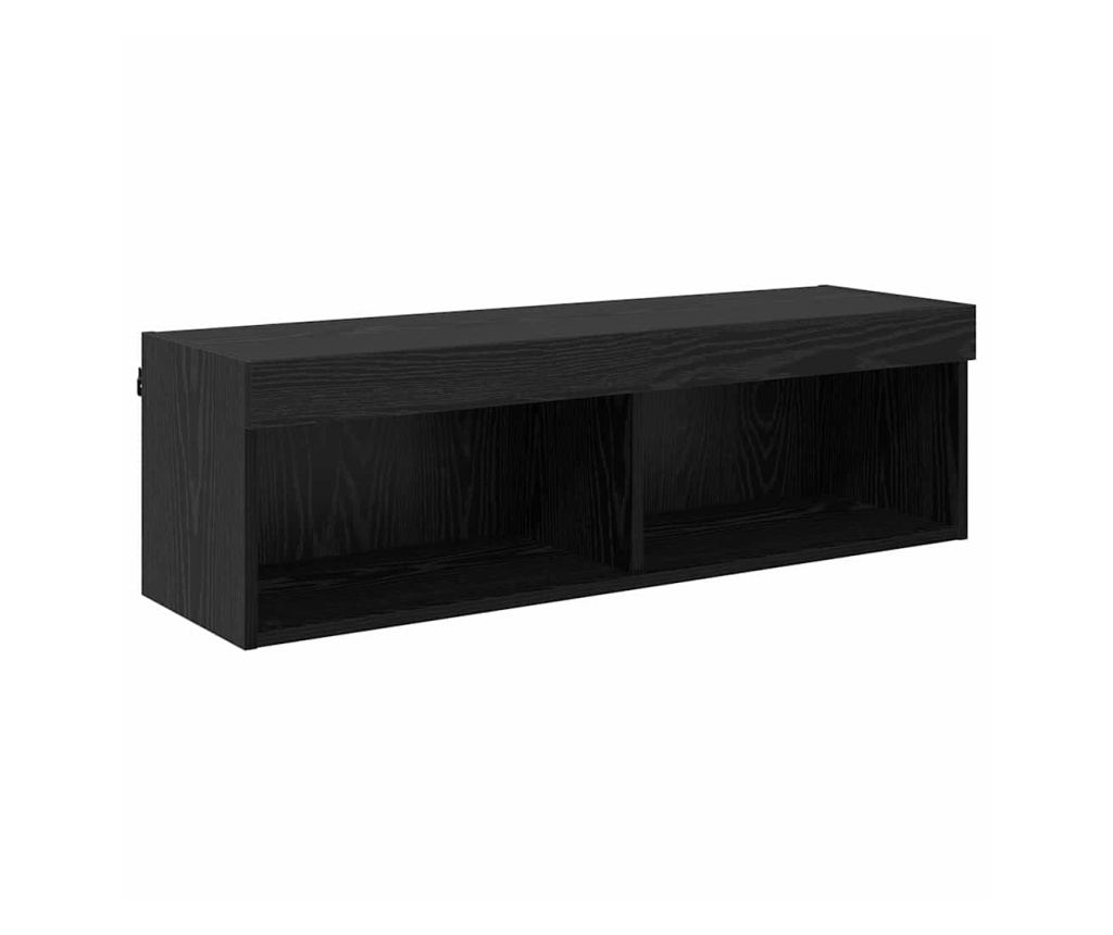 ТВ стенни единици с LED 6 pcs Черния дъб Инженерно дърво - 7