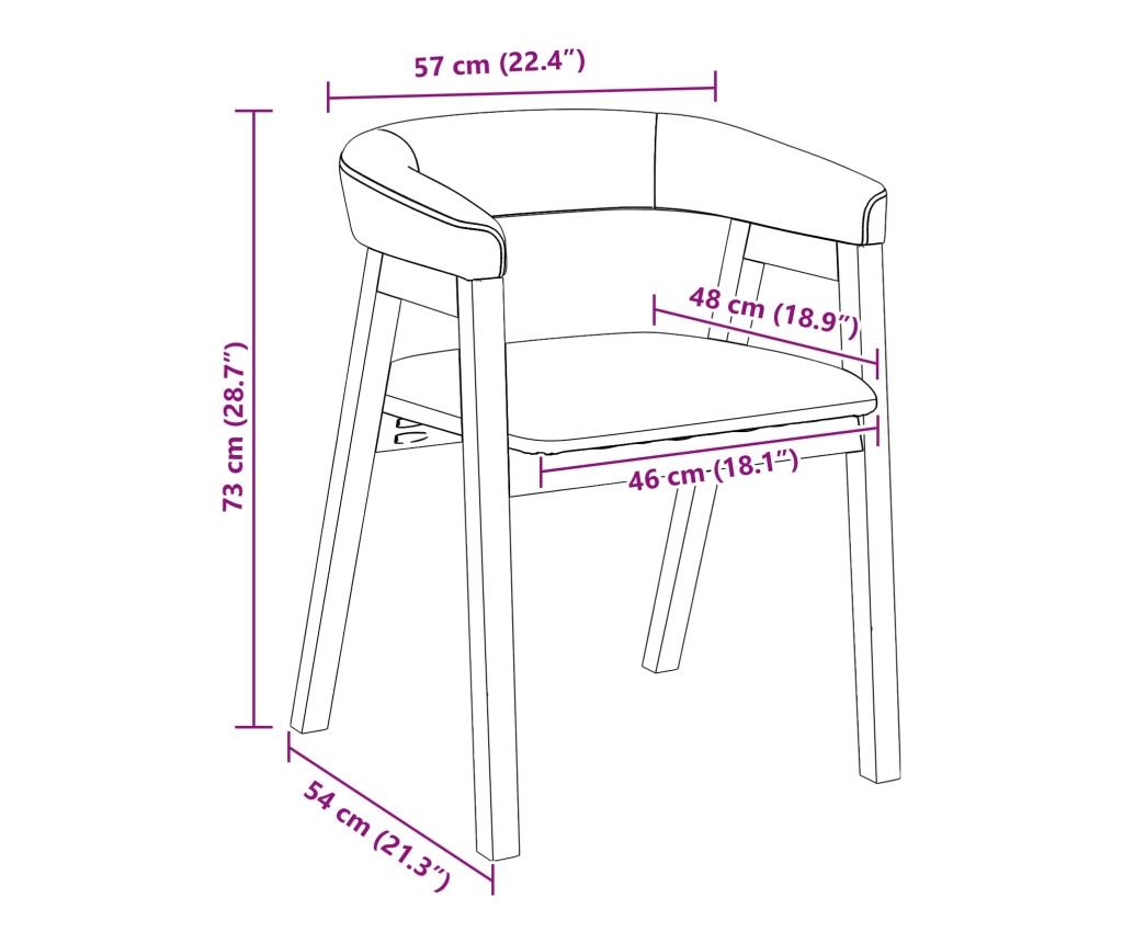 Обедени столове 2 pcs Естествен 54 x 57 x 73 см - 10