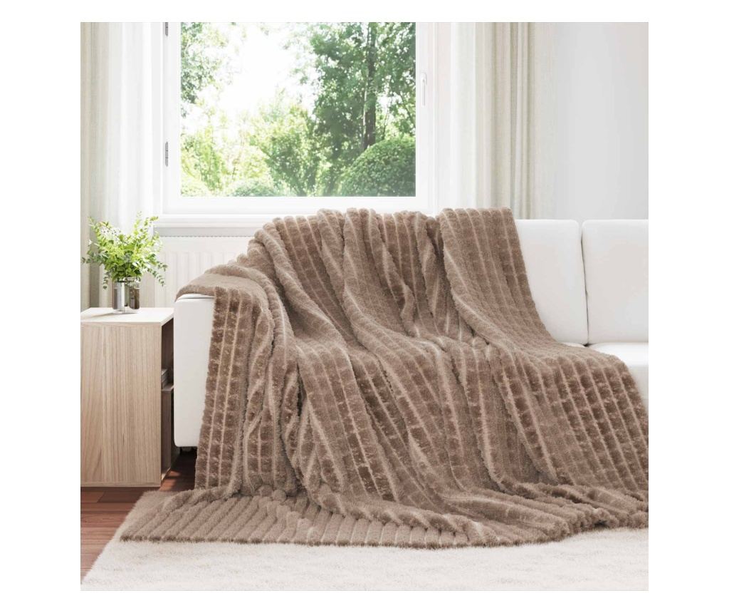 Одеала за хвърляне 6 pcs Камилски 270 x 240 см Мека вълна - 2