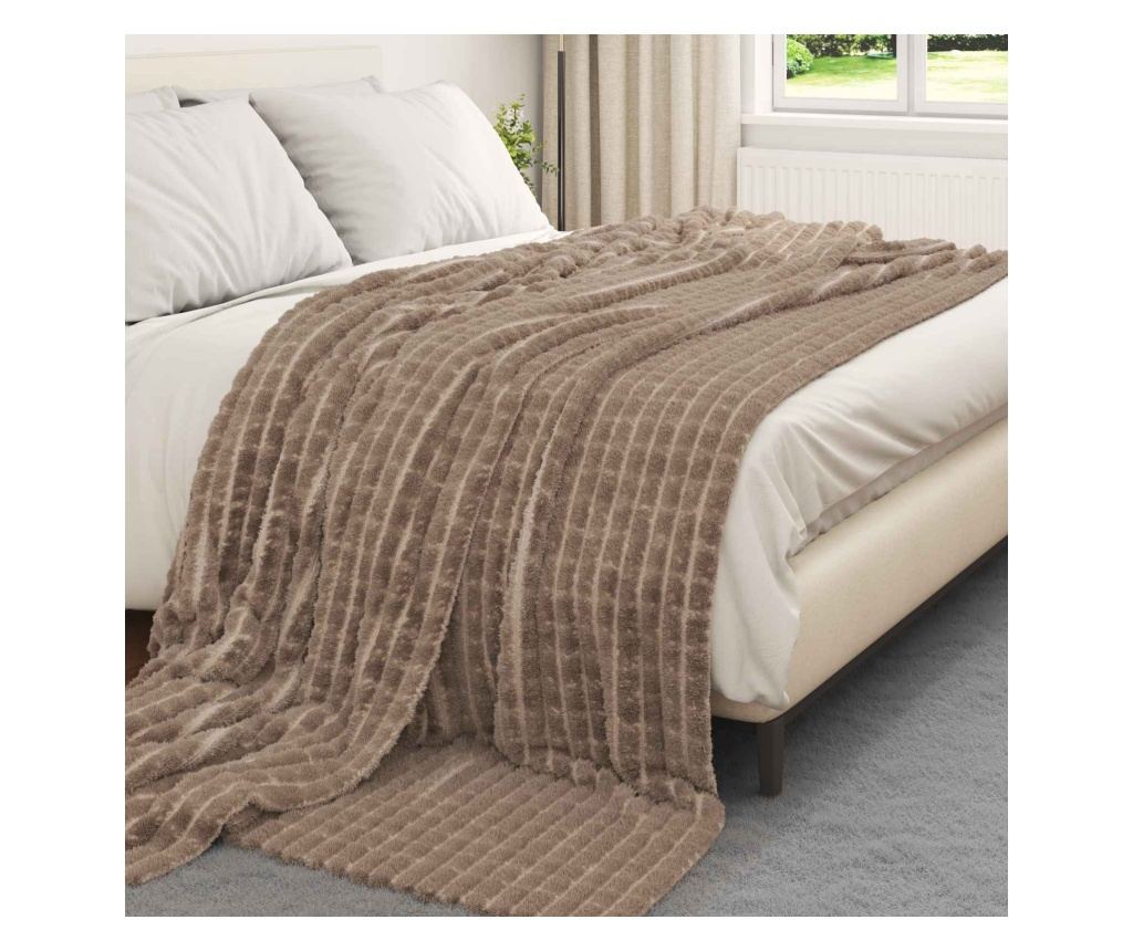 Одеала за хвърляне 6 pcs Камилски 270 x 240 см Мека вълна - 3
