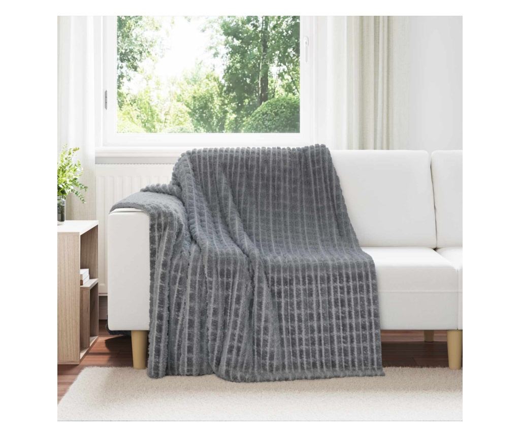 Одеала за хвърляне 6 pcs Тъмен сив 200 x 150 cm Мека вълна - 2