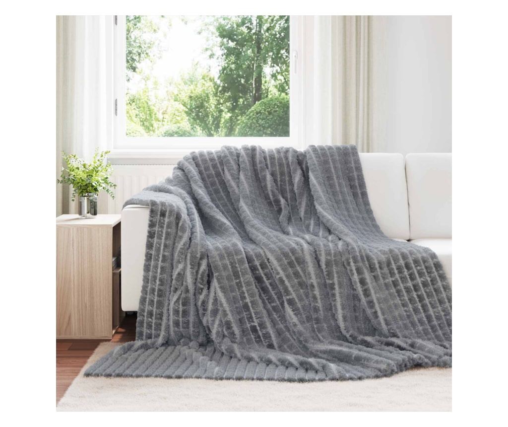 Одеала за хвърляне 6 pcs Тъмен сив 240 x 220 cm Мека вълна - 2