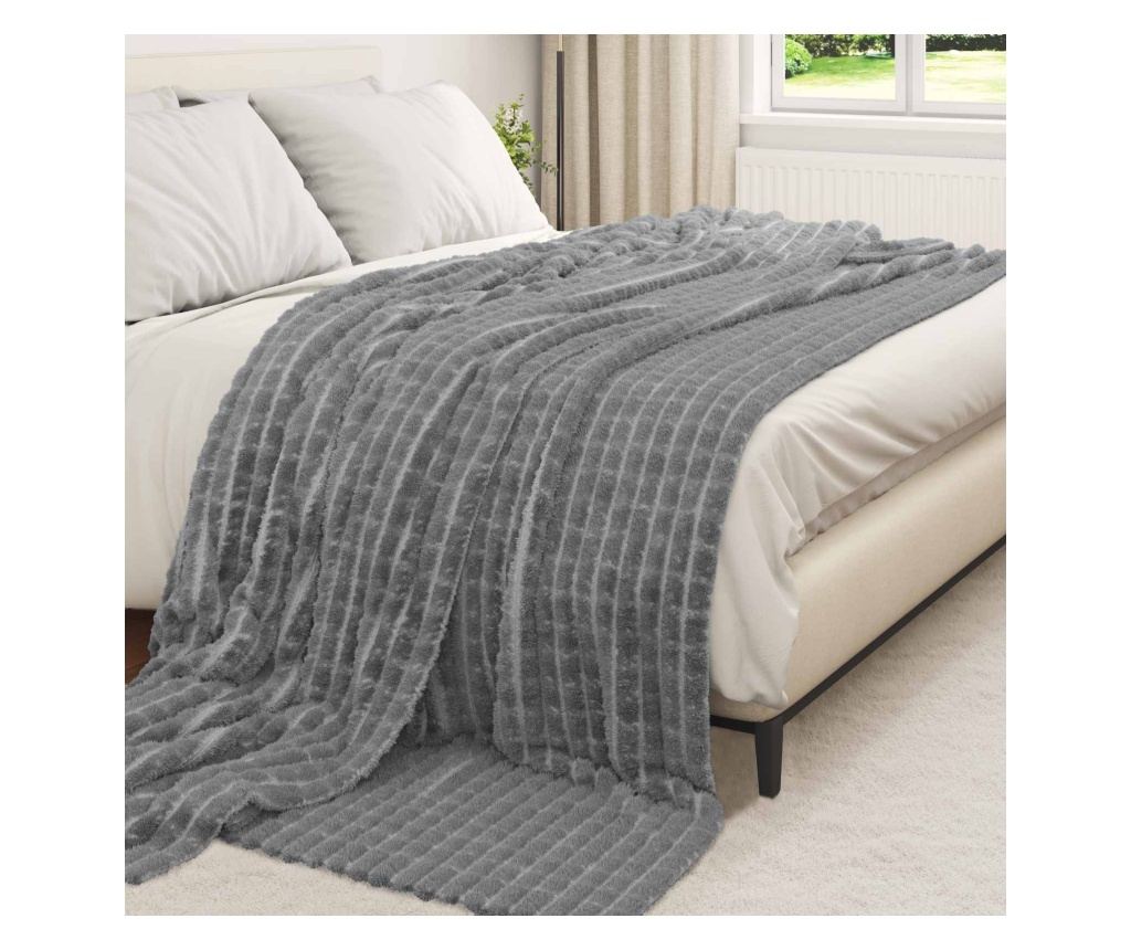 Одеала за хвърляне 6 pcs Тъмен сив 240 x 220 cm Мека вълна - 3