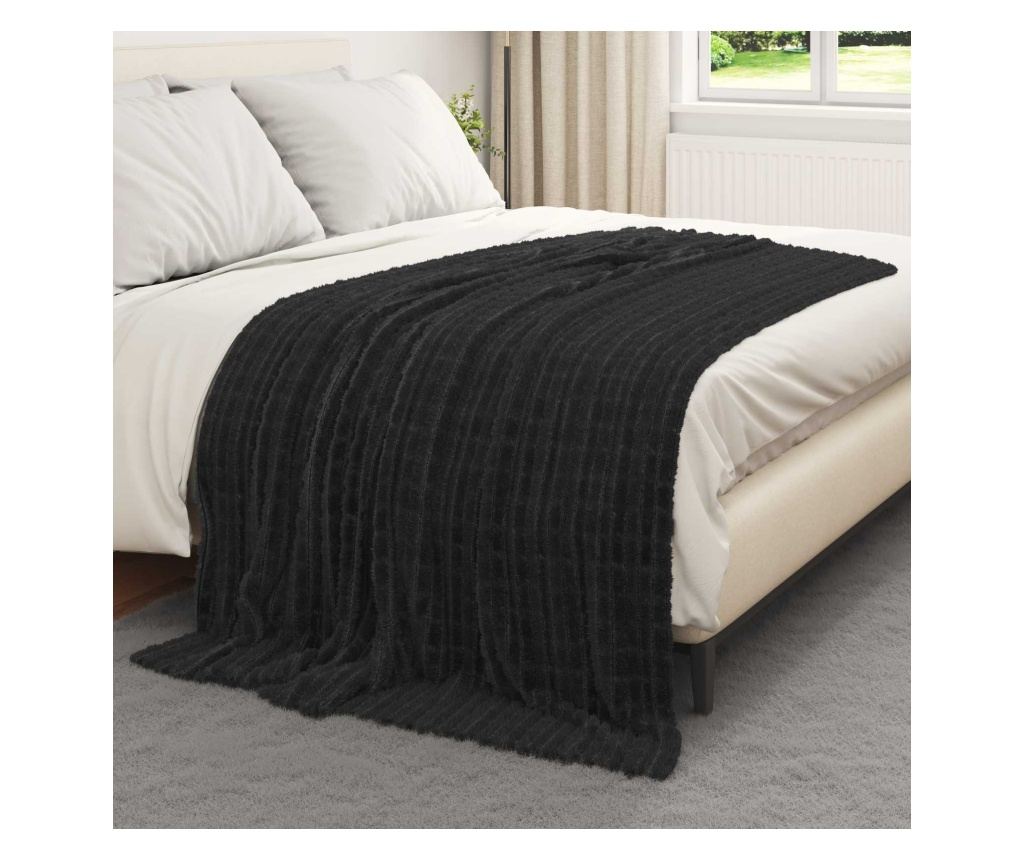 Одеала за хвърляне 6 pcs Черно 200 x 150 cm Мека вълна - 3