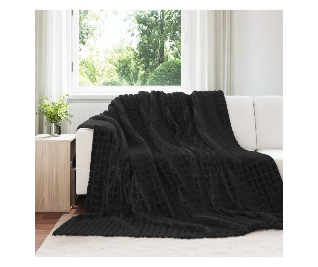 Одеала за хвърляне 6 pcs Черно 240 x 220 cm Мека вълна - 2