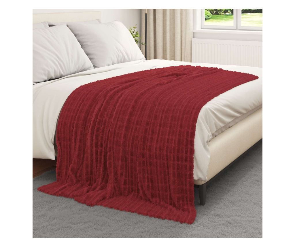 Одеала за хвърляне 6 pcs Бордо червен 200 x 150 cm Мека вълна - 3
