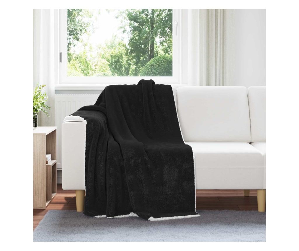 Одеяло Черно 130 x 150 cm Мека вълна - 2