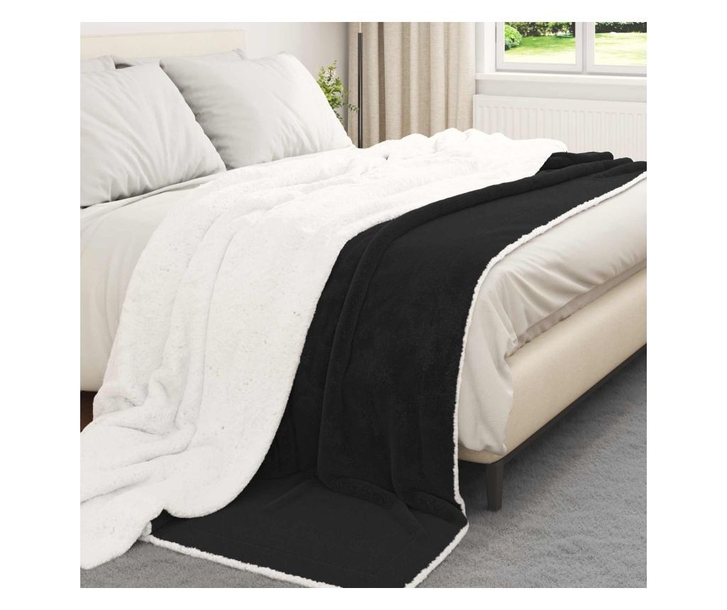 Одеяло Черно 240 x 270 см Мека вълна - 3
