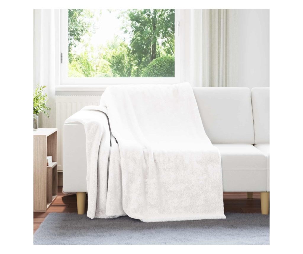 Одеяло Бяло 150 x 200 cm Мека вълна - 2