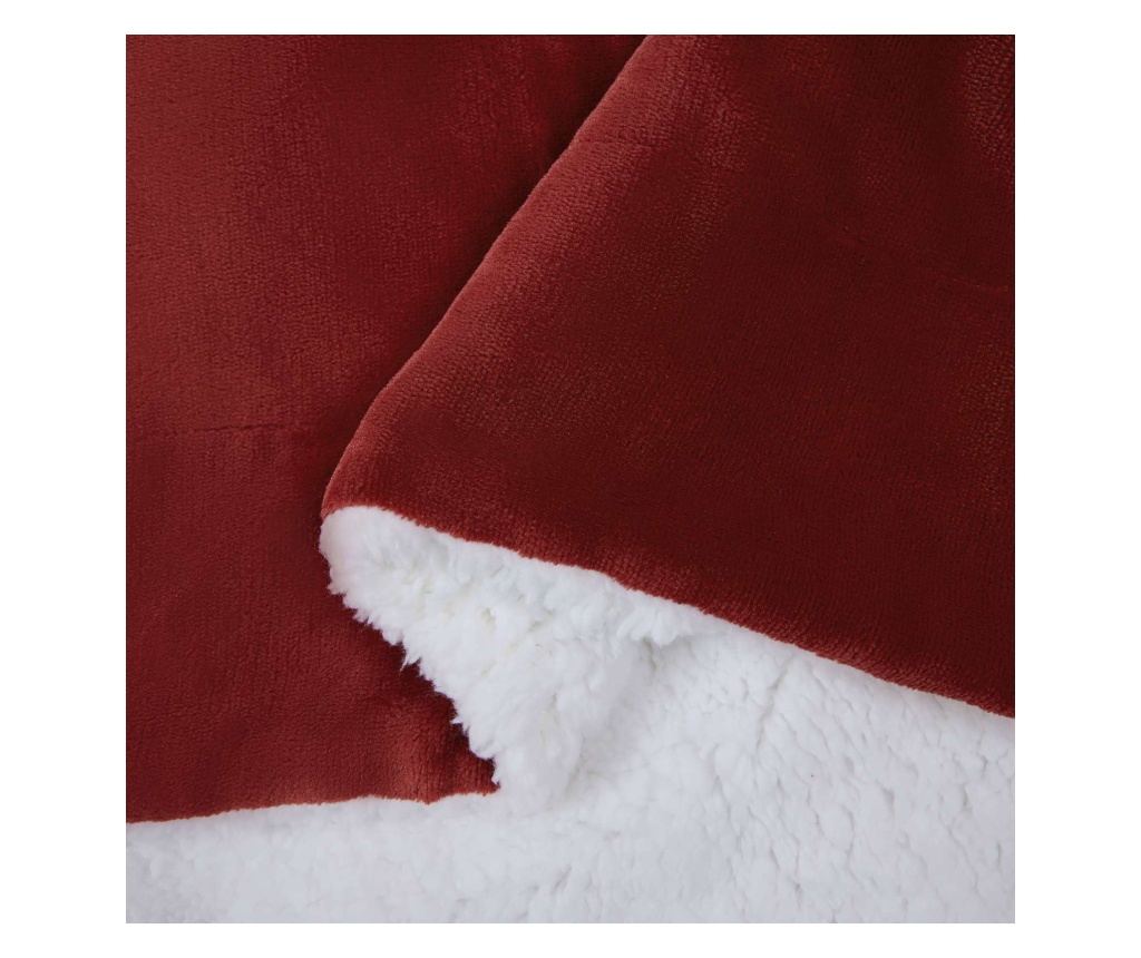 Одеяло Бордо червен 130 x 150 cm Мека вълна - 4
