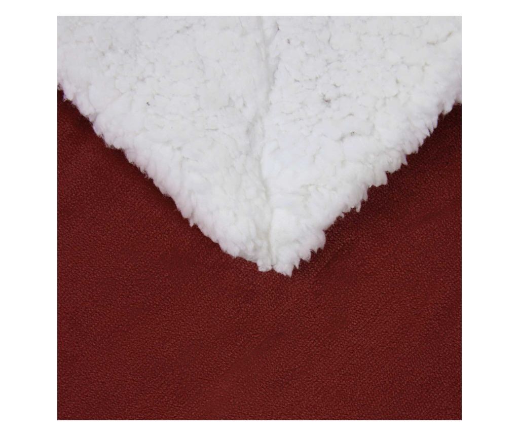Одеяло Бордо червен 130 x 150 cm Мека вълна - 5