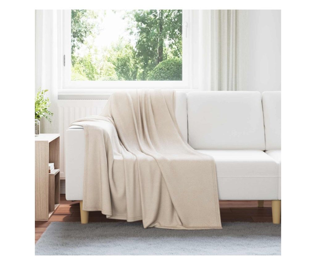 Одеяло Бежово 170 х 130 см Мека вълна - 2