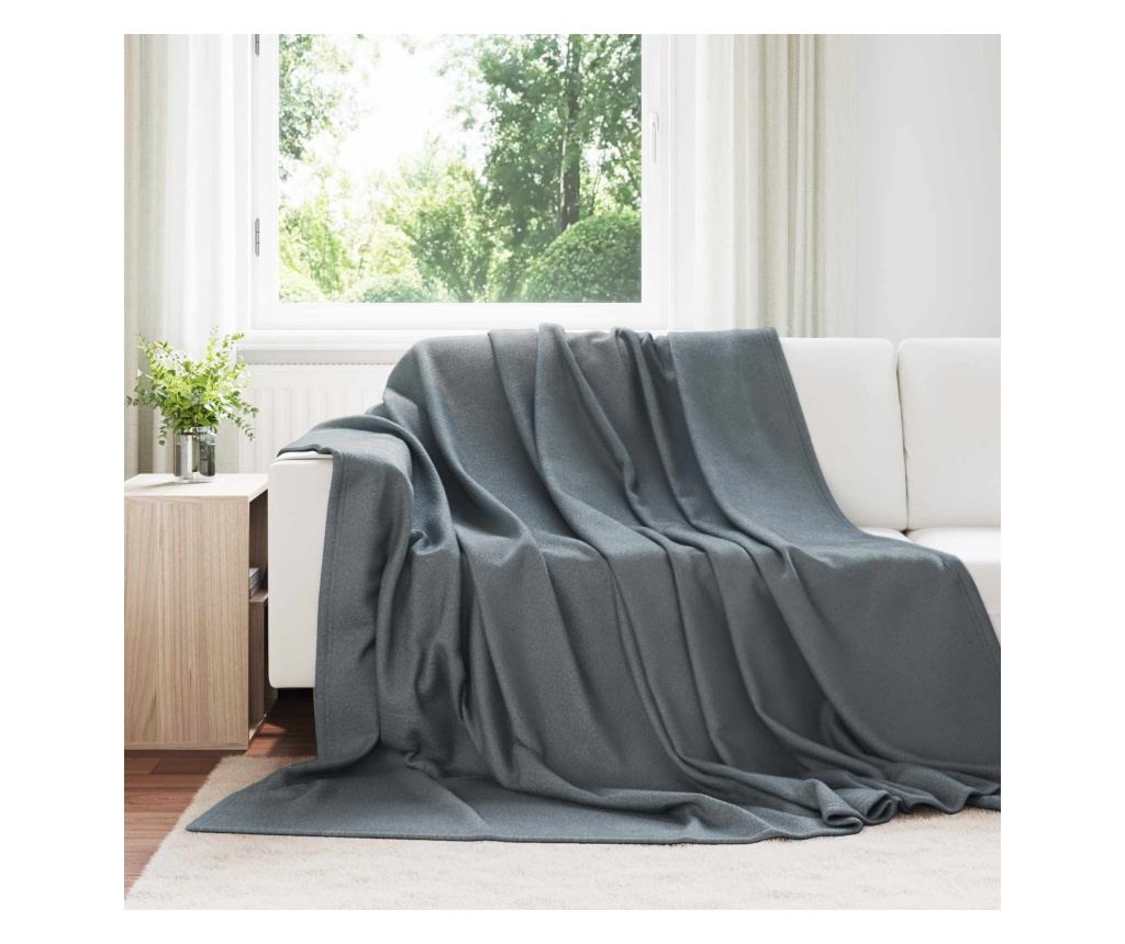 Одеала за хвърляне 6 pcs Тъмен сив 240 x 220 cm Мека вълна - 2
