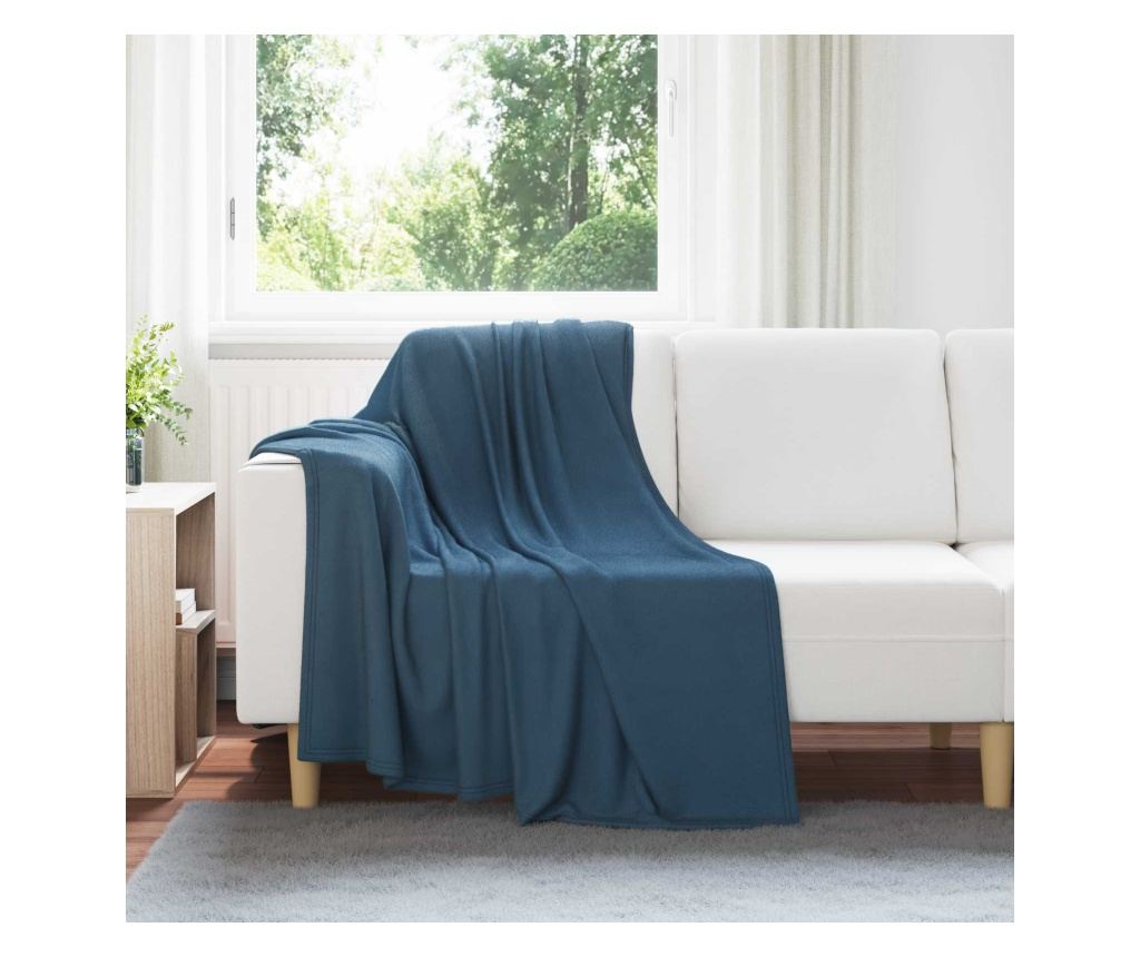 Одеала за хвърляне 6 pcs Морски син 170 х 130 см Мека вълна - 2