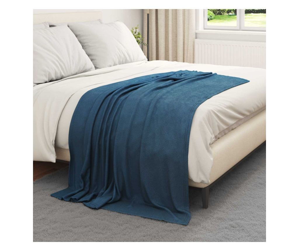 Одеала за хвърляне 6 pcs Морски син 170 х 130 см Мека вълна - 3