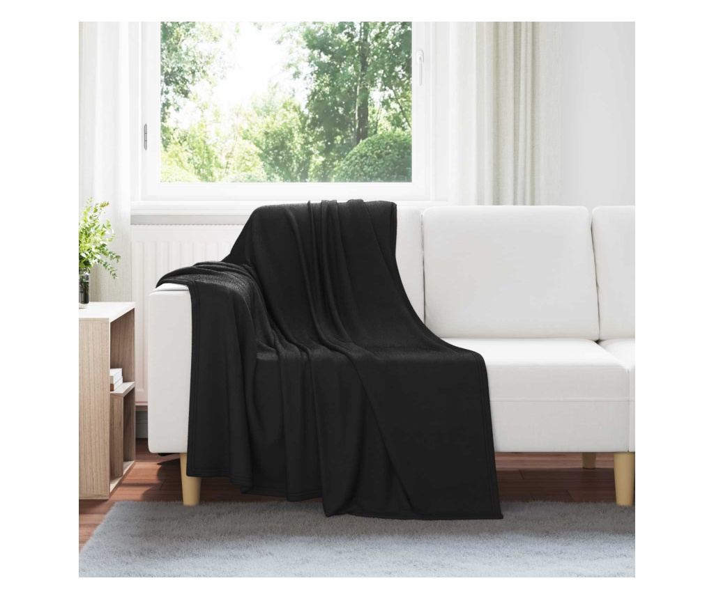 Одеала за хвърляне 24 pcs Черно 170 х 130 см Мека вълна - 2