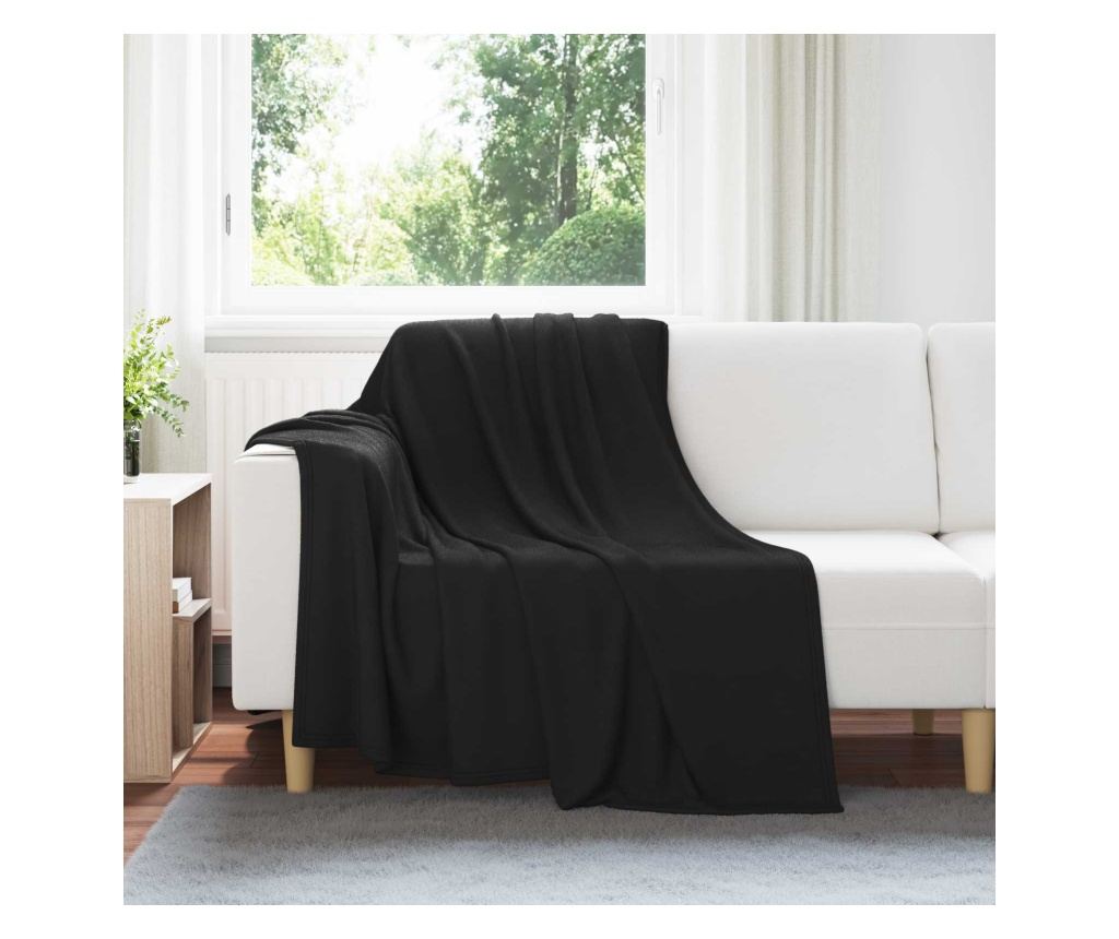Одеяло Черно 200 x 150 cm Мека вълна - 2