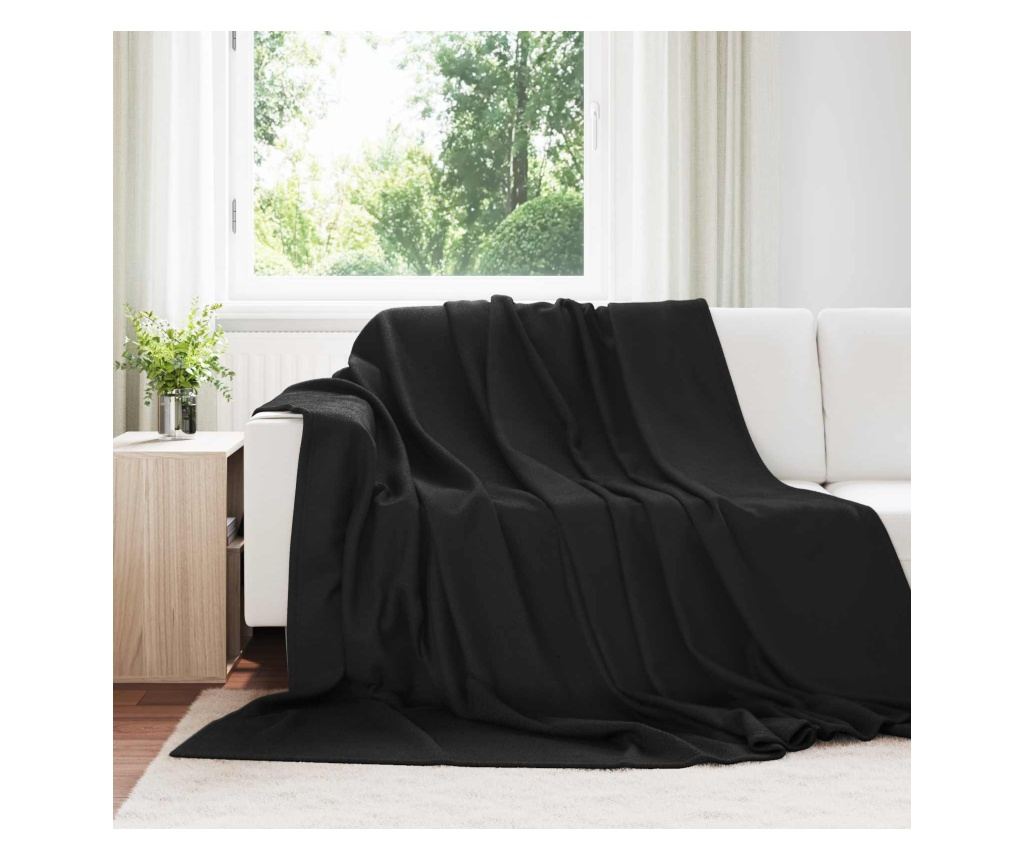 Одеала за хвърляне 6 pcs Черно 270 x 240 см Мека вълна - 2