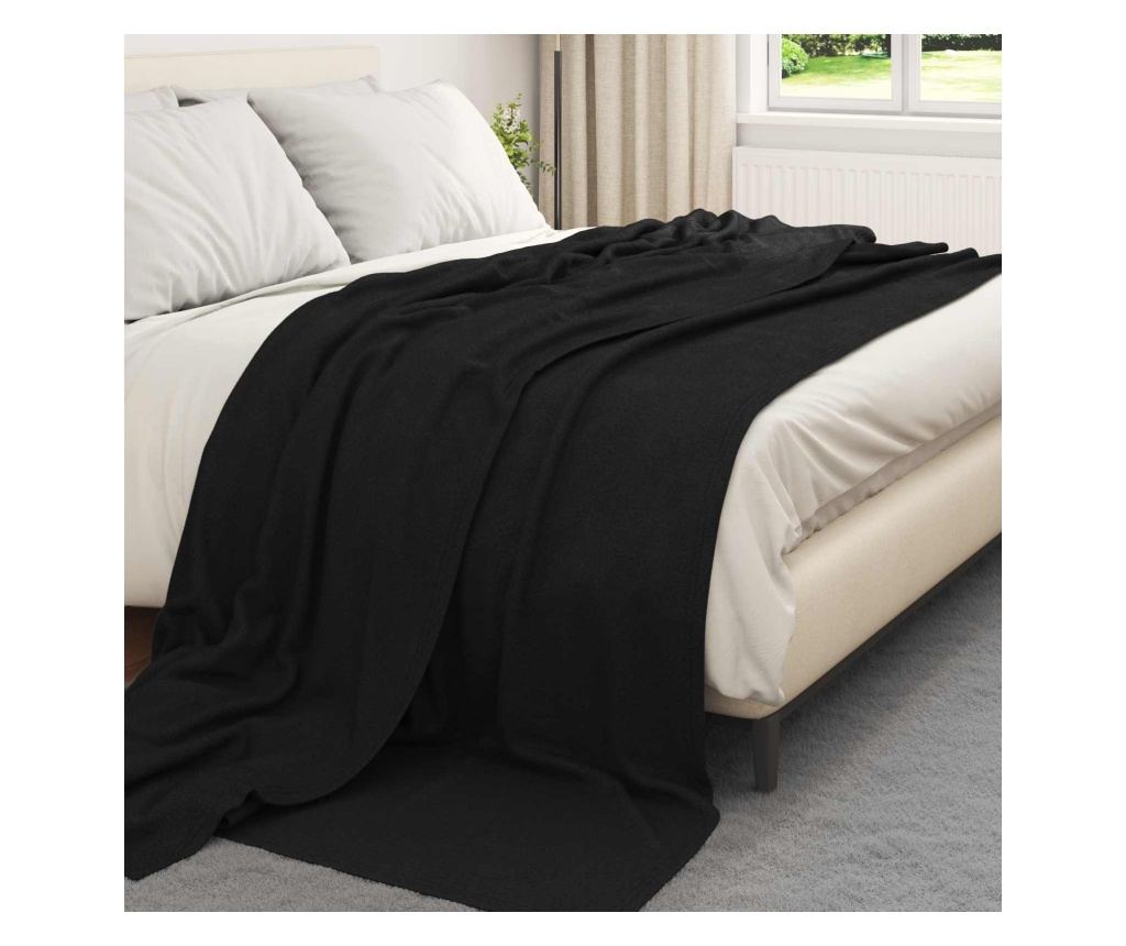 Одеала за хвърляне 6 pcs Черно 270 x 240 см Мека вълна - 3