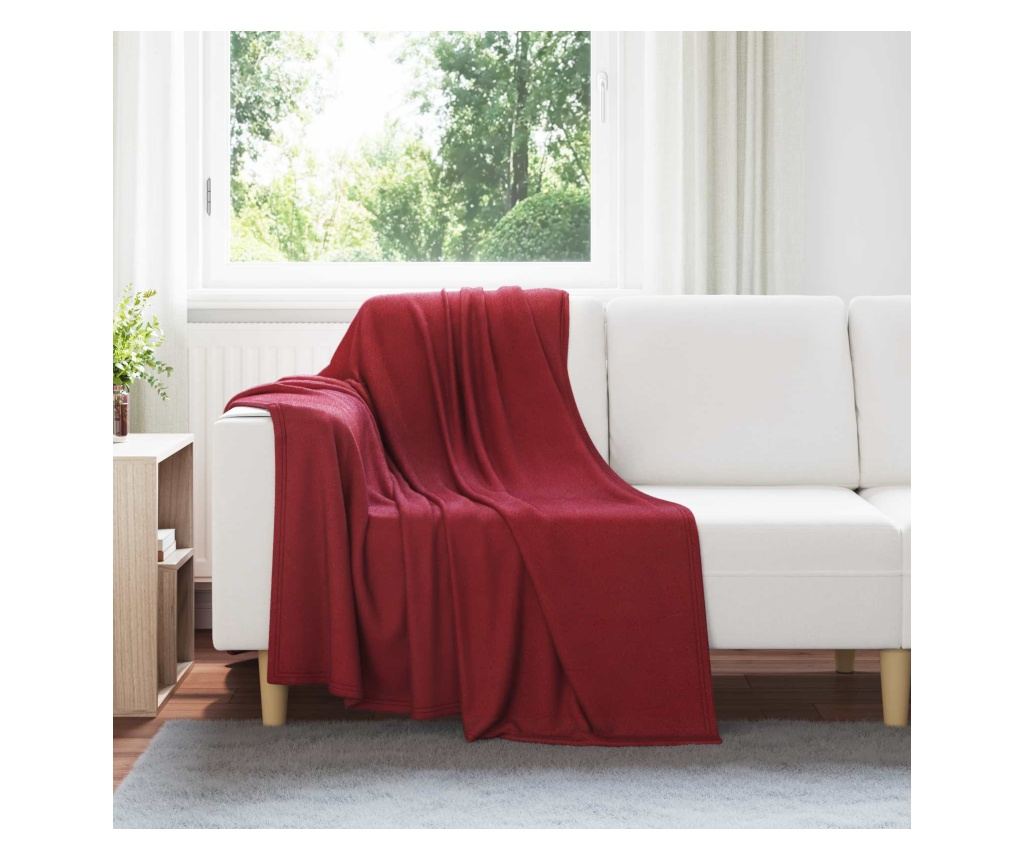 Одеала за хвърляне 24 pcs Бордо червен 170 х 130 см Мека вълна - 2