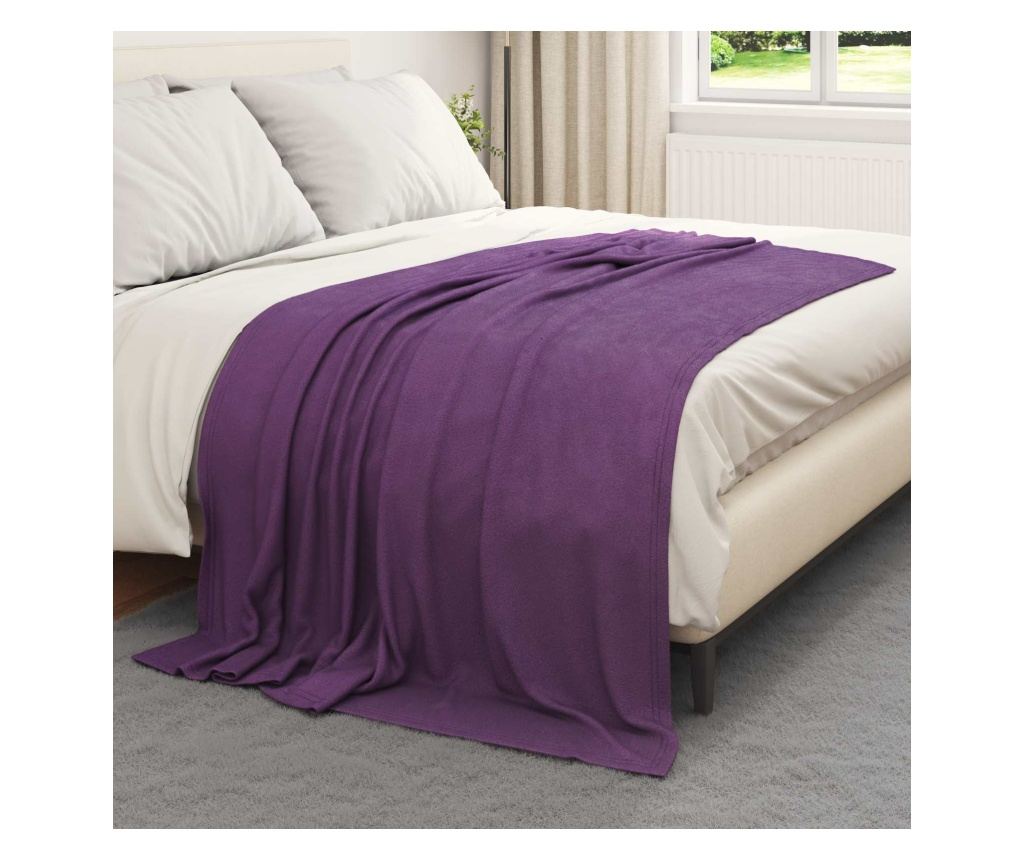 Одеяло Лилаво 200 x 150 cm Мека вълна - 3