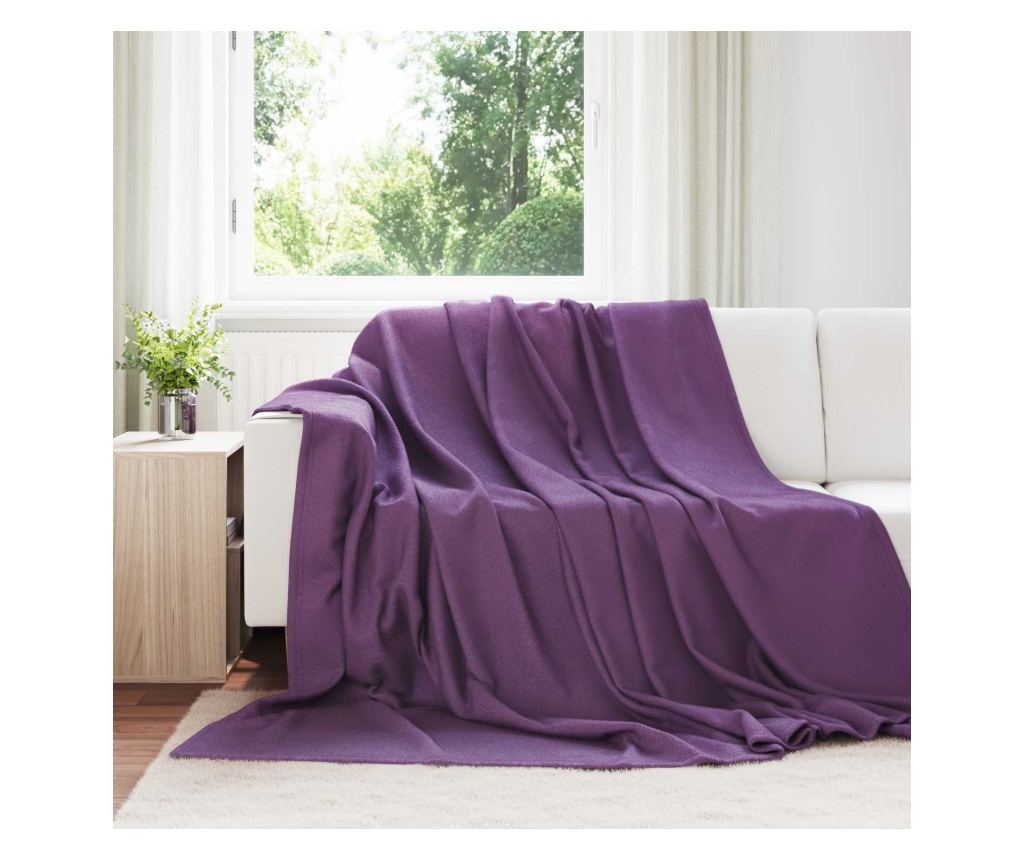 Одеала за хвърляне 6 pcs Лилаво 240 x 220 cm Мека вълна - 2
