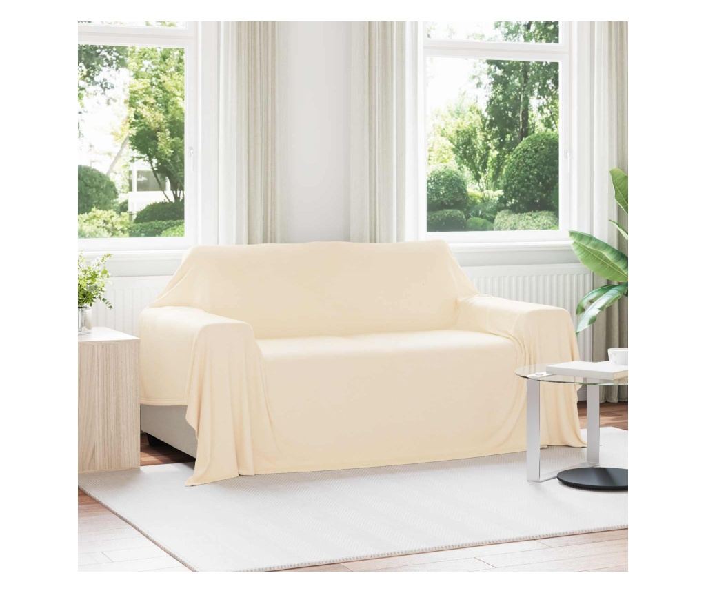 Одеала за хвърляне 6 pcs Крем 280 x 210 см Мека вълна - 2