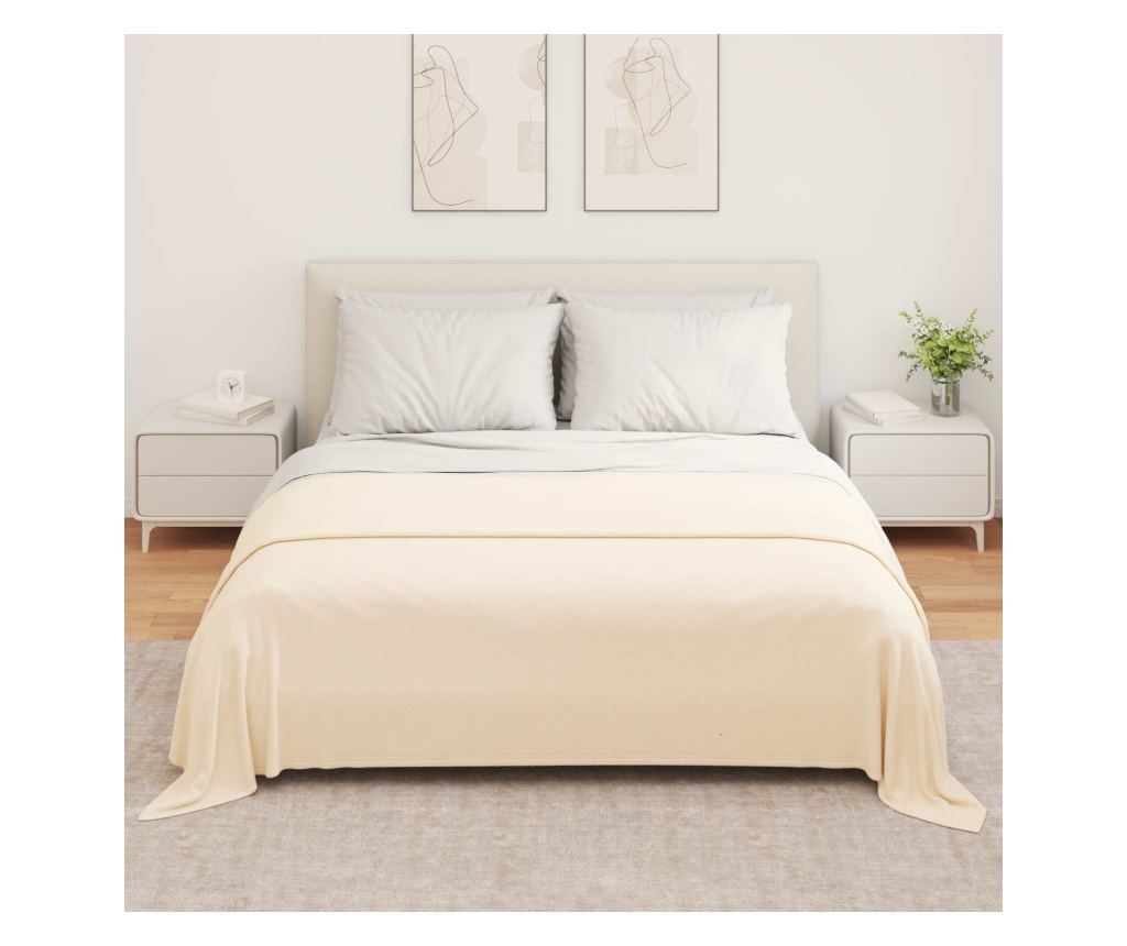 Одеала за хвърляне 6 pcs Крем 280 x 210 см Мека вълна - 3