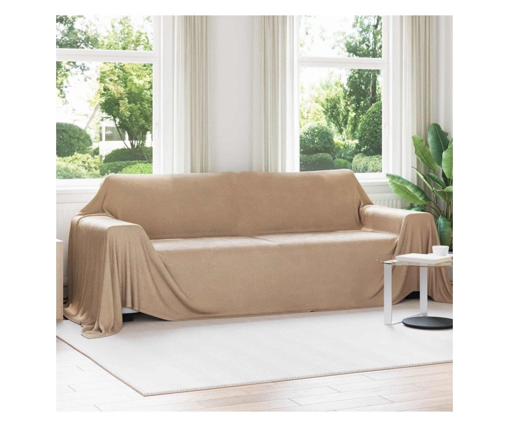 Одеала за хвърляне 6 pcs Камилски 350 x 270 см Мека вълна - 2