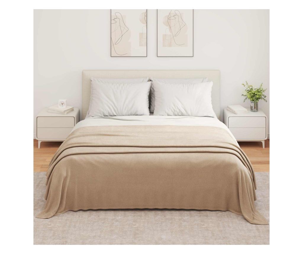 Одеала за хвърляне 6 pcs Камилски 350 x 270 см Мека вълна - 3