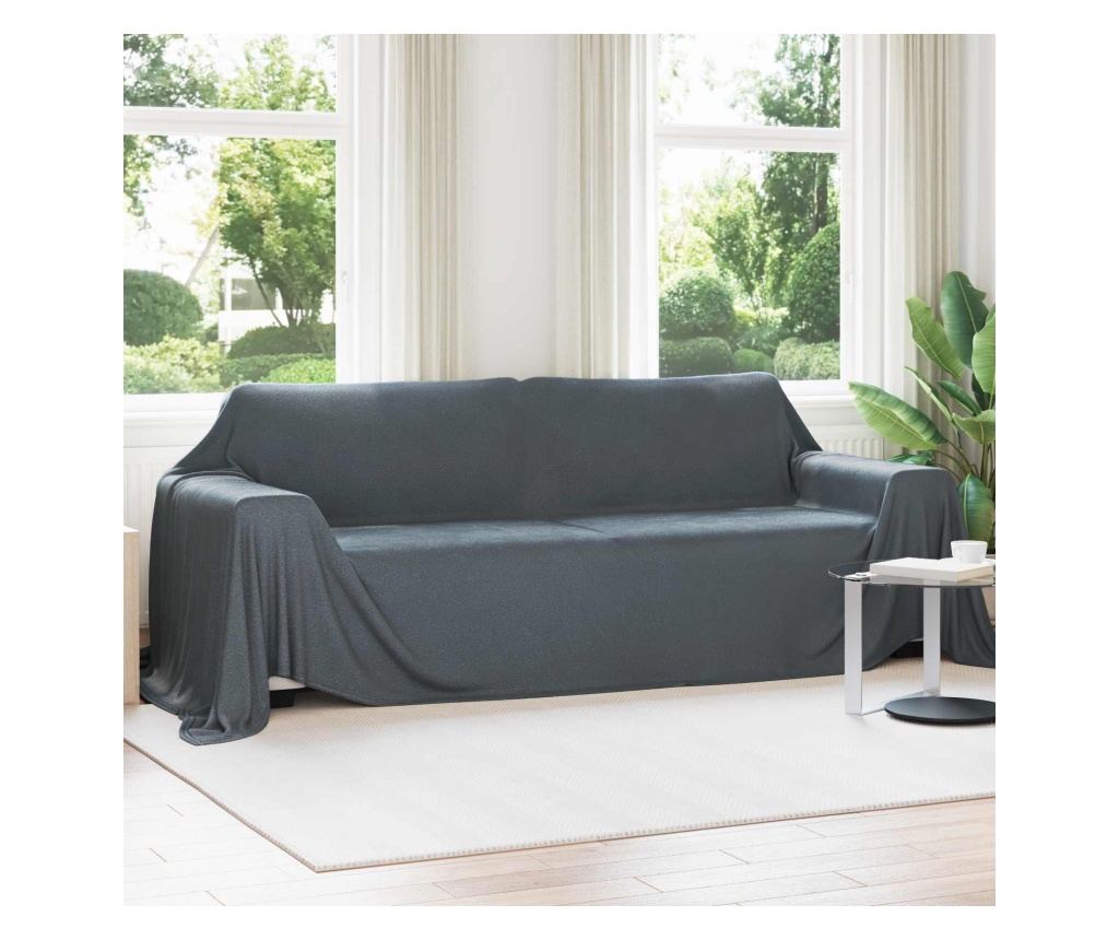 Одеяло Тъмен сив 350 x 270 см Мека вълна - 2