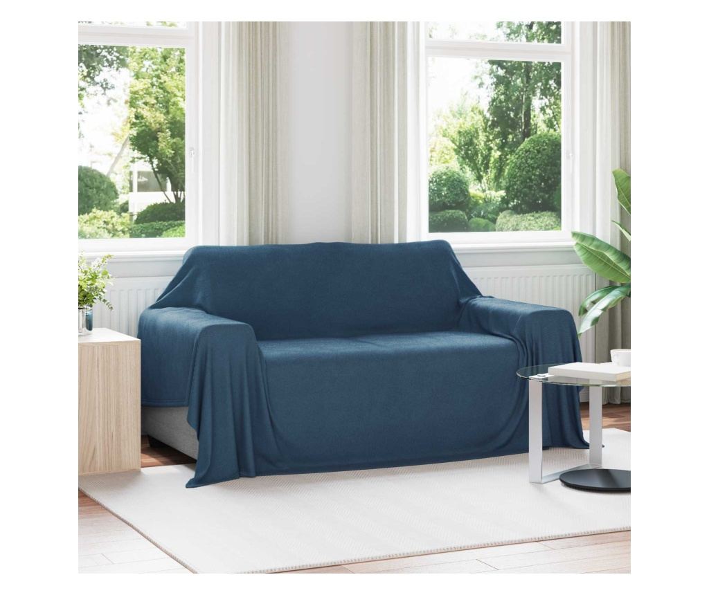 Одеала за хвърляне 6 pcs Морски син 280 x 210 см Мека вълна - 2