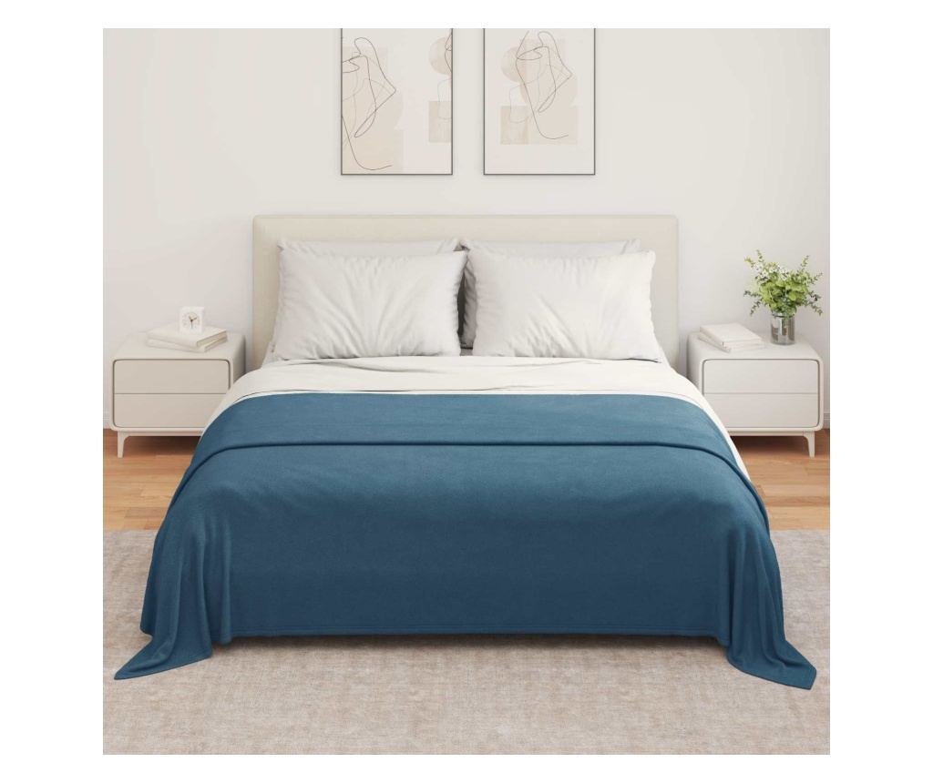 Одеала за хвърляне 6 pcs Морски син 280 x 210 см Мека вълна - 3