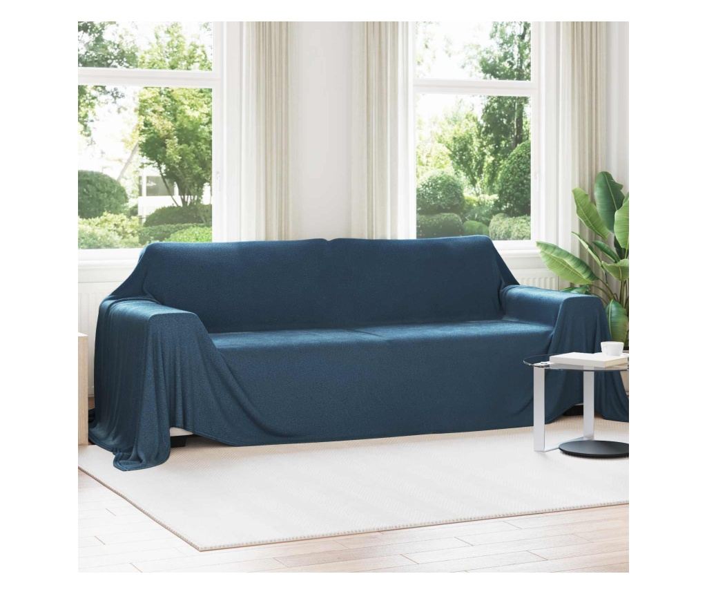 Одеала за хвърляне 6 pcs Морски син 350 x 270 см Мека вълна - 2