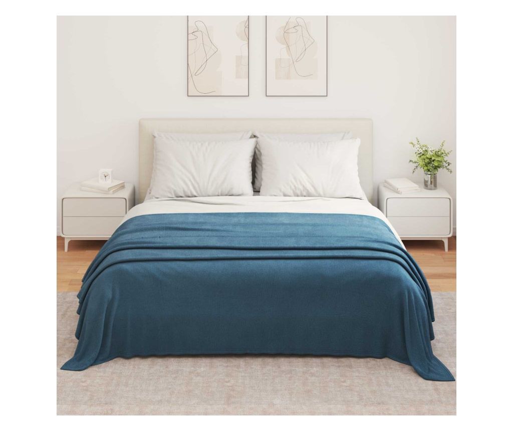 Одеала за хвърляне 6 pcs Морски син 350 x 270 см Мека вълна - 3