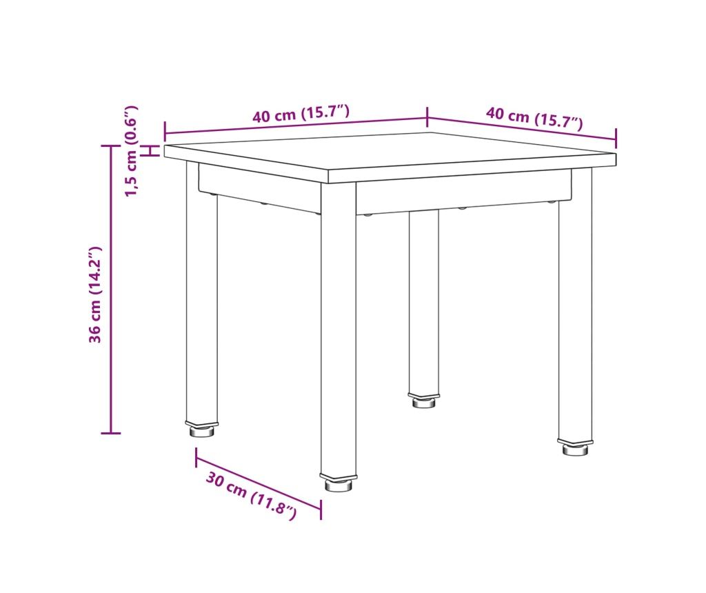 Масичка за кафе Димящ дъб 40 x 40 x 36 cm Инженерно дърво - 10