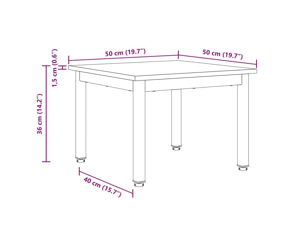 Масичка за кафе Сив Сонома 50 x 50 x 36 см Инженерно дърво - 10