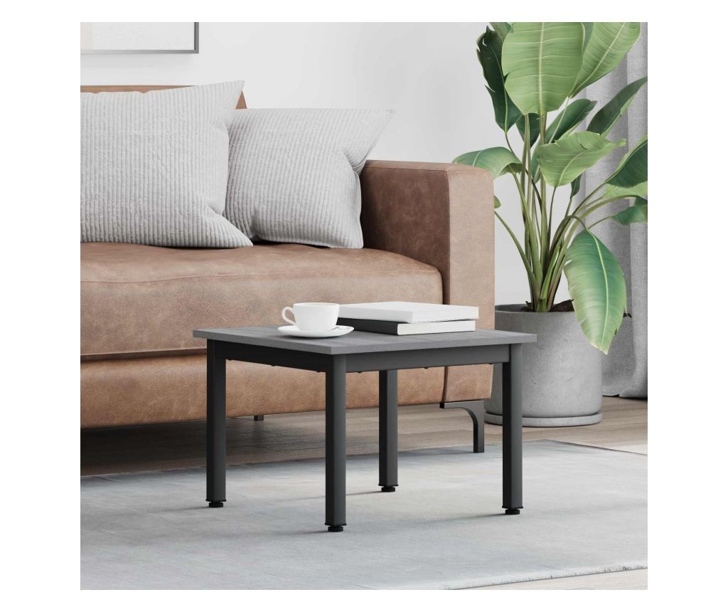 Масичка за кафе Сив Сонома 50 x 50 x 36 см Инженерно дърво - 2