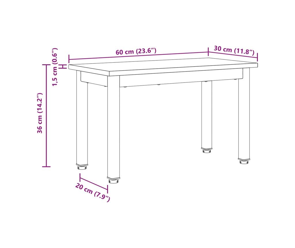 Масичка за кафе Черния дъб 60 x 30 x 36 cm Инженерно дърво - 10