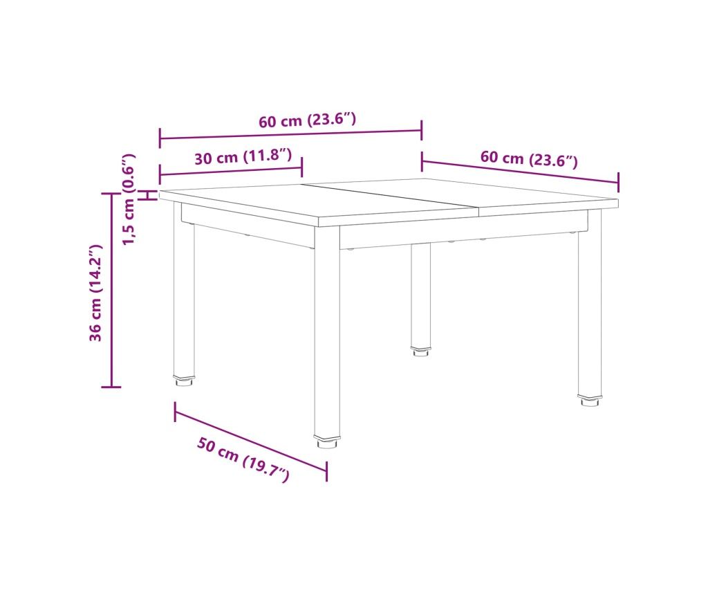 Масичка за кафе Сив Сонома 60 x 60 x 36 cm Инженерно дърво - 10