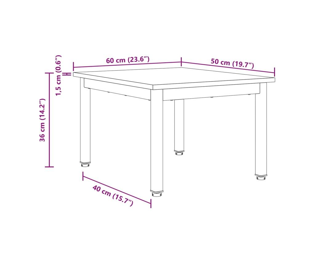 Масичка за кафе Димящ дъб 60 x 50 x 36 см Инженерно дърво - 10