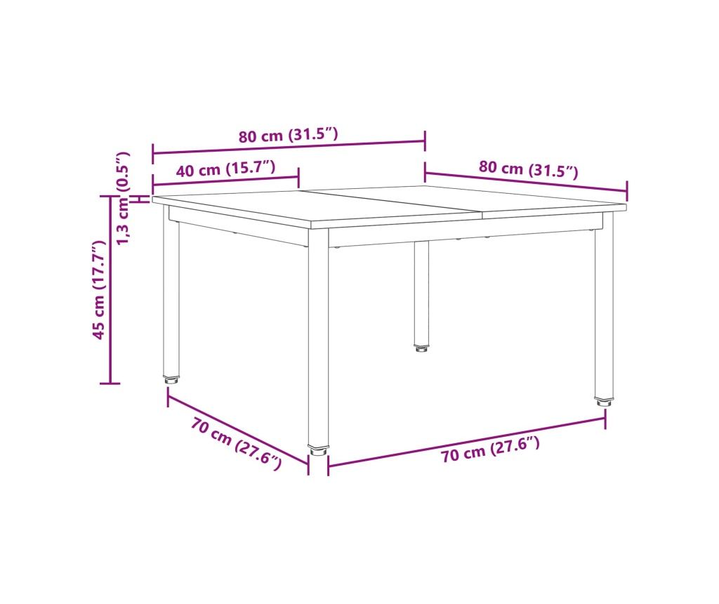 Масичка за кафе Димящ дъб 80 x 80 x 45 cm Инженерно дърво - 10