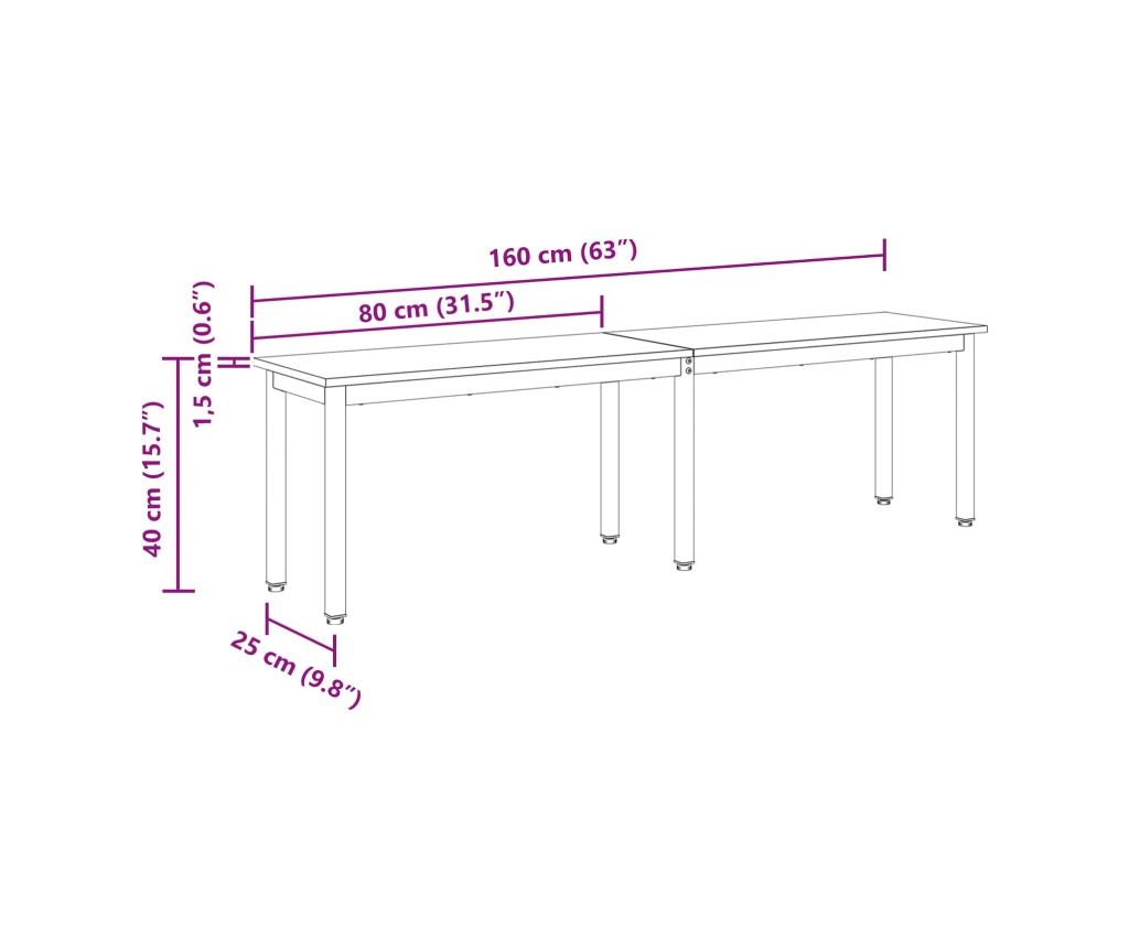 Пейка Сонома 160 x 35 x 45 cm Инженерно дърво - 9