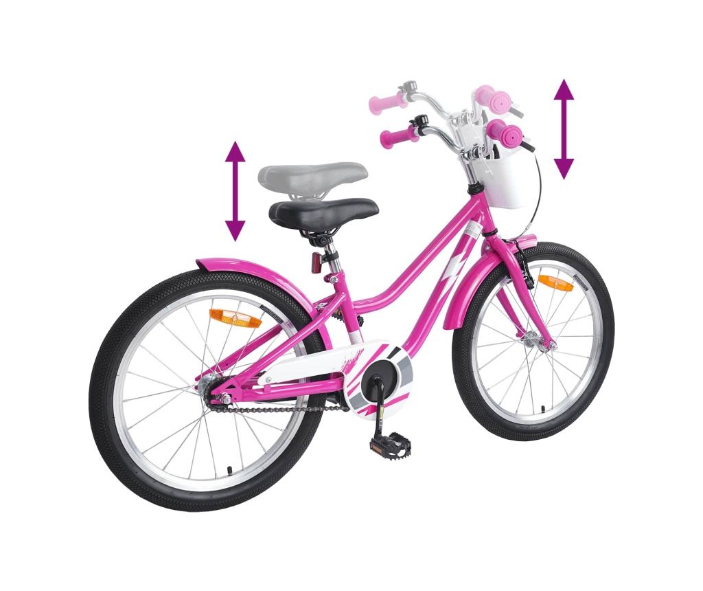 Детски Велосипед 20 инча за 6-11 години Тъмен розов - 7