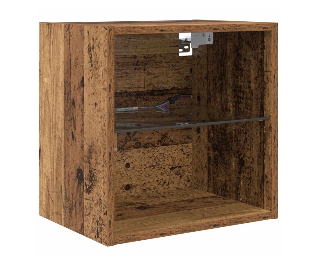 ТВ стенни единици с LED 5 pcs Старо дърво Инженерно дърво - 4