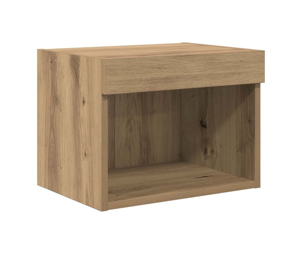 Комплект за стена на телевизор с LED 5 pcs Дъб Инженерно дърво - 4