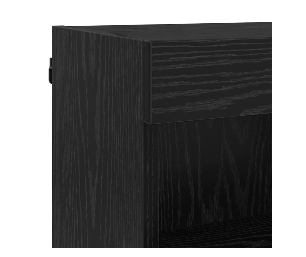 ТВ стенни единици с LED 6 pcs Черния дъб Инженерно дърво - 10